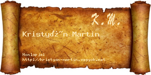 Kristyán Martin névjegykártya