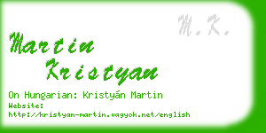 martin kristyan business card