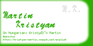 martin kristyan business card